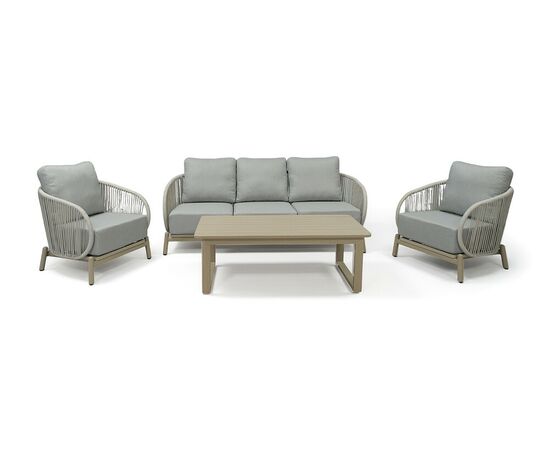 "Прато" лаунж-зона из искусственного ротанга на 5 персон, цвет светло-серый | Интернет магазин мебели и декора LifeDekor