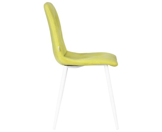 Стул обеденный DOBRIN CHILLY ROMBO, Лайм Simple 14, основание белый, Вариант: Лайм Simple 14, основание белый, изображение 3 | Интернет магазин мебели и декора LifeDekor