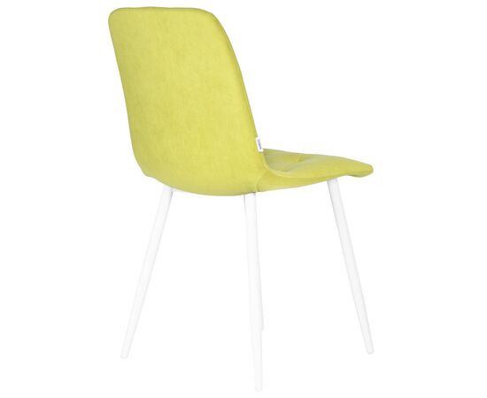 Стул обеденный DOBRIN CHILLY ROMBO, Лайм Simple 14, основание белый, Вариант: Лайм Simple 14, основание белый, изображение 4 | Интернет магазин мебели и декора LifeDekor