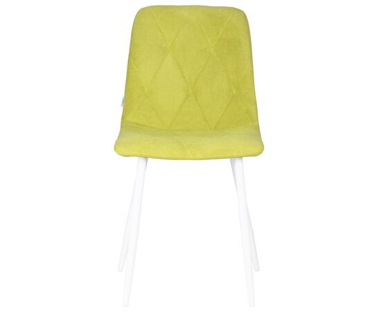 Стул обеденный DOBRIN CHILLY ROMBO, Лайм Simple 14, основание белый, Вариант: Лайм Simple 14, основание белый, изображение 6 | Интернет магазин мебели и декора LifeDekor