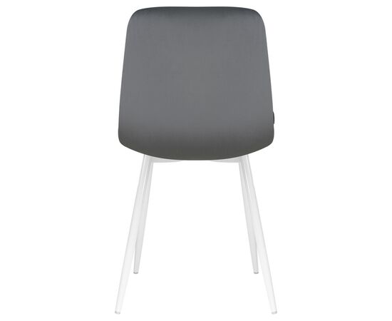 Стул обеденный DOBRIN ALEX, белые ножки, темно-серый велюр V108-91, Вариант: белые ножки, темно-серый велюр V108-91, изображение 5 | Интернет магазин мебели и декора LifeDekor