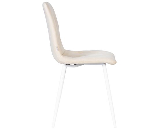 Стул обеденный DOBRIN CHILLY ROMBO, Бежевый Simple 44, основание белое, Вариант: Бежевый Simple 44, основание белое, изображение 3 | Интернет магазин мебели и декора LifeDekor