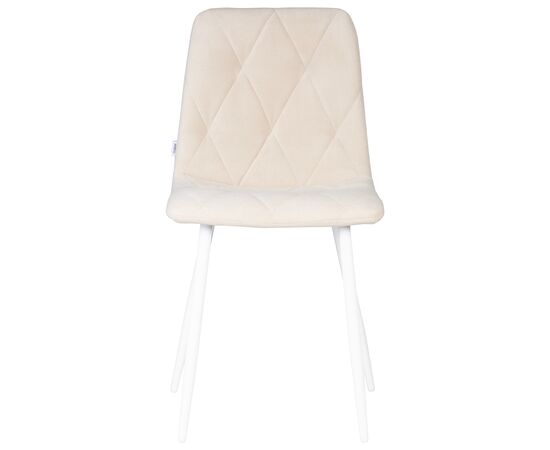 Стул обеденный DOBRIN CHILLY ROMBO, Бежевый Simple 44, основание белое, Вариант: Бежевый Simple 44, основание белое, изображение 6 | Интернет магазин мебели и декора LifeDekor