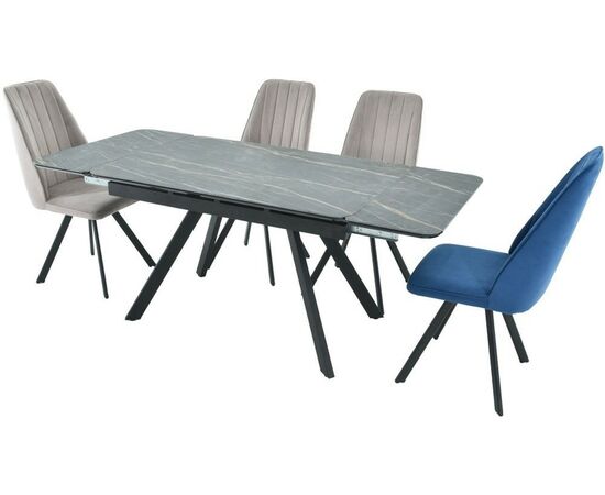 Обеденная группа AROOMA (стол Леон + 4 стула Сильвио Vivaldi), черный, изображение 3 | Интернет магазин мебели и декора LifeDekor