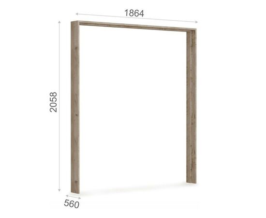 Портал шкафа «Джулия» 4дв, Крафт серый, изображение 3 | Интернет магазин мебели и декора LifeDekor