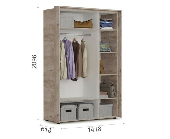 Портал шкафа «Джулия» 3дв, Крафт серый, изображение 5 | Интернет магазин мебели и декора LifeDekor