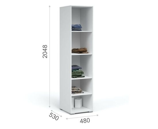 Пенал «Лацио» 1д ЛВ, Белый/Белое дерево, изображение 3 | Интернет магазин мебели и декора LifeDekor