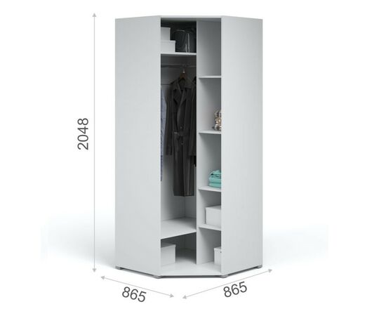 Шкаф «Лацио», Белый/Белое дерево, изображение 3 | Интернет магазин мебели и декора LifeDekor