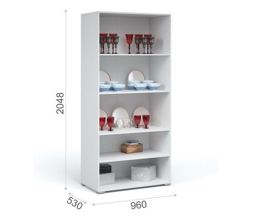 Витрина «Лацио» 2д, Белый/Белое дерево, изображение 3 | Интернет магазин мебели и декора LifeDekor