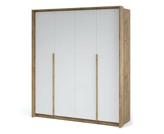 Шкаф «Мишель» 4-х дверный, Дуб крафт золотой/Белый жемчуг, изображение 2 | Интернет магазин мебели и декора LifeDekor