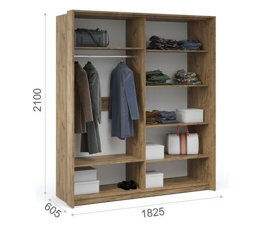 Шкаф «Мишель» 4-х дверный, Дуб крафт золотой/Белый жемчуг, изображение 3 | Интернет магазин мебели и декора LifeDekor