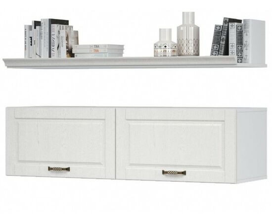 Шкаф навесной с полкой «Лацио», Белый/Белое дерево | Интернет магазин мебели и декора LifeDekor