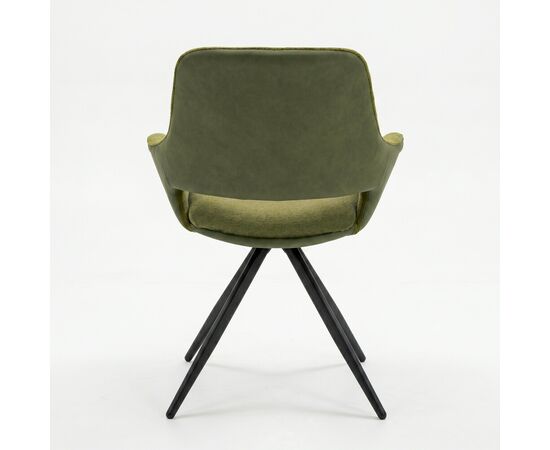 Стул DikLine 506 поворотный, BL09/кожзам BUFF13 светло-зеленый, ножки черные, изображение 2 | Интернет магазин мебели и декора LifeDekor