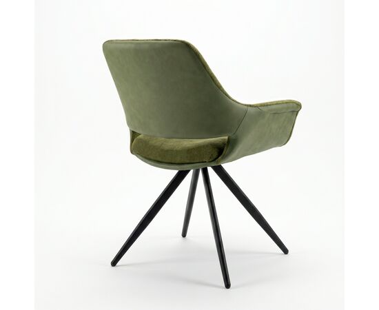 Стул DikLine 506 поворотный, BL09/кожзам BUFF13 светло-зеленый, ножки черные, изображение 3 | Интернет магазин мебели и декора LifeDekor