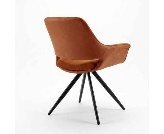 Стул DikLine 506 поворотный, BL07/кожзам BUFF10 терракотовый, ножки черные, изображение 4 | Интернет магазин мебели и декора LifeDekor