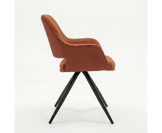 Стул DikLine 506 поворотный, BL07/кожзам BUFF10 терракотовый, ножки черные, изображение 5 | Интернет магазин мебели и декора LifeDekor