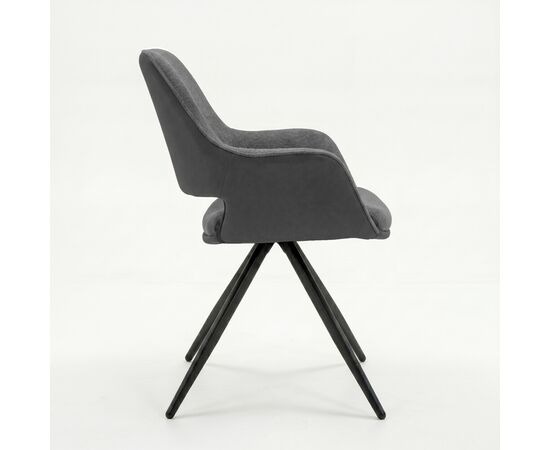 Стул DikLine 506 поворотный, BL13/кожзам BUFF16 серый, ножки черные, изображение 5 | Интернет магазин мебели и декора LifeDekor