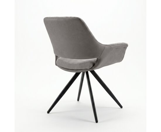 Стул DikLine 506 поворотный, BL02/кожзам BUFF02 бежевый, ножки черные, изображение 2 | Интернет магазин мебели и декора LifeDekor