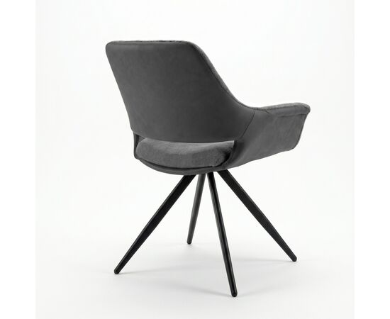 Стул DikLine 506 поворотный, BL13/кожзам BUFF16 серый, ножки черные, изображение 2 | Интернет магазин мебели и декора LifeDekor