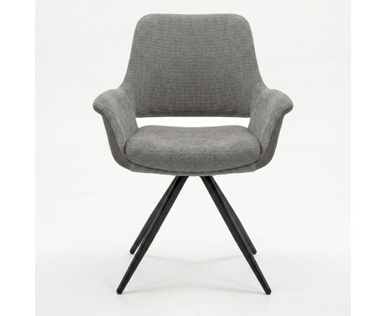 Стул DikLine 506 поворотный, BL02/кожзам BUFF02 бежевый, ножки черные, изображение 4 | Интернет магазин мебели и декора LifeDekor