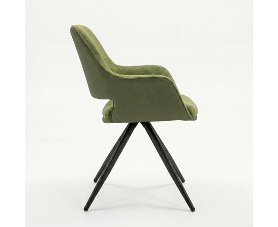 Стул DikLine 506 поворотный, BL09/кожзам BUFF13 светло-зеленый, ножки черные, изображение 4 | Интернет магазин мебели и декора LifeDekor