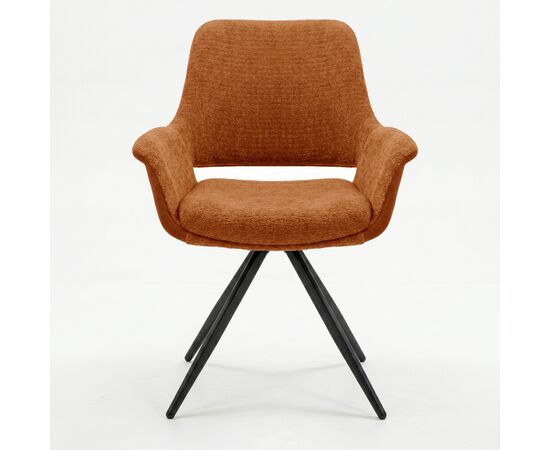 Стул DikLine 506 поворотный, BL07/кожзам BUFF10 терракотовый, ножки черные, изображение 3 | Интернет магазин мебели и декора LifeDekor