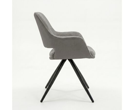 Стул DikLine 506 поворотный, BL02/кожзам BUFF02 бежевый, ножки черные, изображение 5 | Интернет магазин мебели и декора LifeDekor