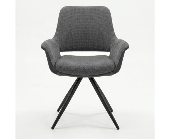 Стул DikLine 506 поворотный, BL13/кожзам BUFF16 серый, ножки черные, изображение 4 | Интернет магазин мебели и декора LifeDekor