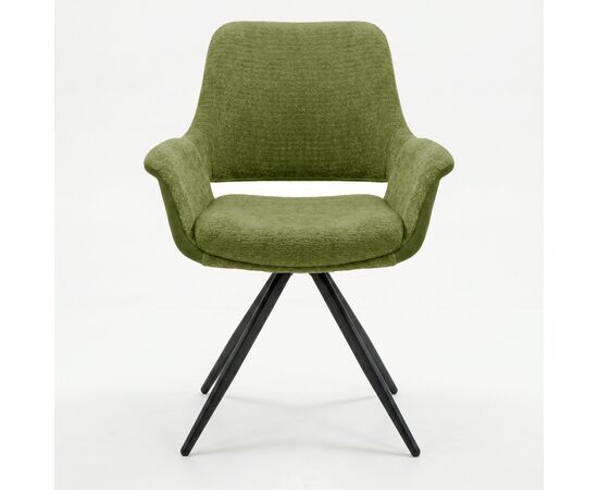 Стул DikLine 506 поворотный, BL09/кожзам BUFF13 светло-зеленый, ножки черные, изображение 5 | Интернет магазин мебели и декора LifeDekor