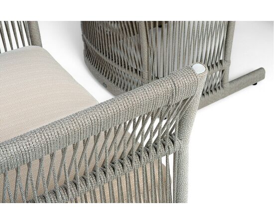 "Лугано" лаунж-зона 5-местная плетеная из роупа (веревки), каркас алюминиевый светло-серый, роуп серый меланж, изображение 4 | Интернет магазин мебели и декора LifeDekor