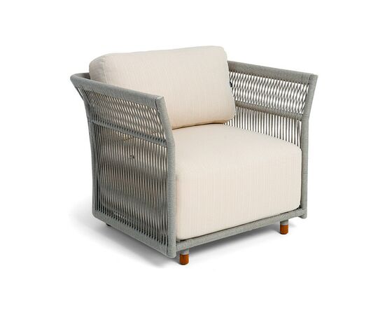 "Лугано" лаунж-зона 5-местная плетеная из роупа (веревки), каркас алюминиевый светло-серый, роуп серый меланж, изображение 9 | Интернет магазин мебели и декора LifeDekor