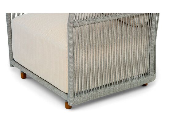 "Лугано" лаунж-зона 5-местная плетеная из роупа (веревки), каркас алюминиевый светло-серый, роуп серый меланж, изображение 10 | Интернет магазин мебели и декора LifeDekor