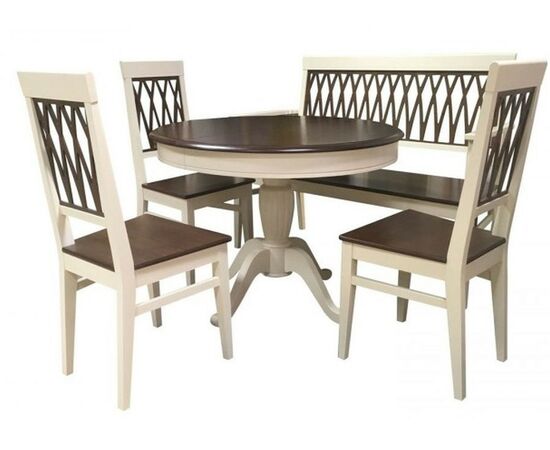 Скамья «Кристиан», Комби 3 (Слоновая кость+орех темный), изображение 3 | Интернет магазин мебели и декора LifeDekor