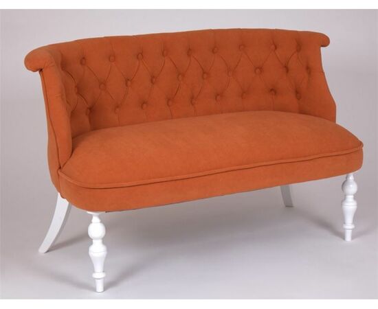 Диван Бархат (эмаль белая / G08 - морковный), изображение 2 | Интернет магазин мебели и декора LifeDekor