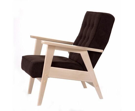 Кресло РЕТРО (беленый дуб / RS 32 - коричневый), изображение 2 | Интернет магазин мебели и декора LifeDekor