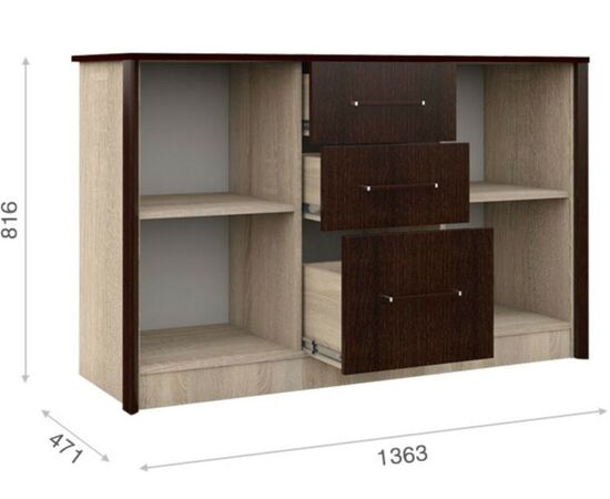 Комод «Эшли» 136, Венге/сонома, изображение 3 | Интернет магазин мебели и декора LifeDekor