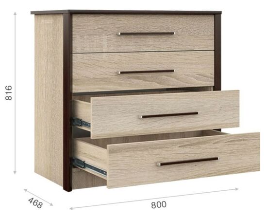 Комод «Эшли» 80, Венге/сонома, изображение 3 | Интернет магазин мебели и декора LifeDekor