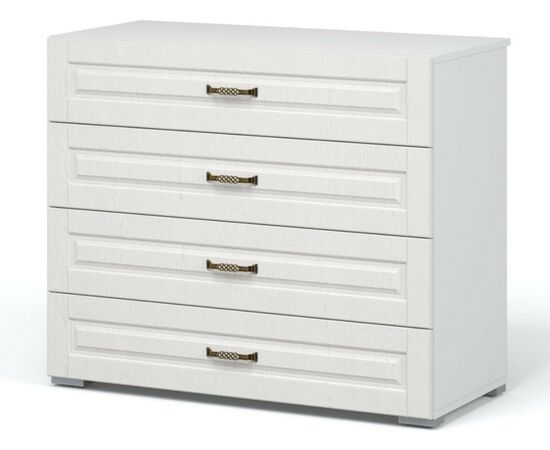 Комод «Лацио» 4ящ, Белый/Белое дерево, изображение 2 | Интернет магазин мебели и декора LifeDekor