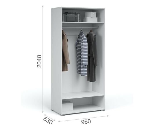 Шкаф «Лацио» 2д, Белый/Белое дерево, изображение 3 | Интернет магазин мебели и декора LifeDekor