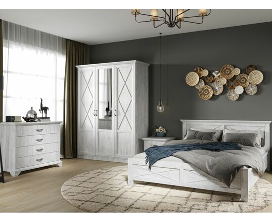 Комод «Лорена» 4ящ, Бетон Паин белый, изображение 5 | Интернет магазин мебели и декора LifeDekor