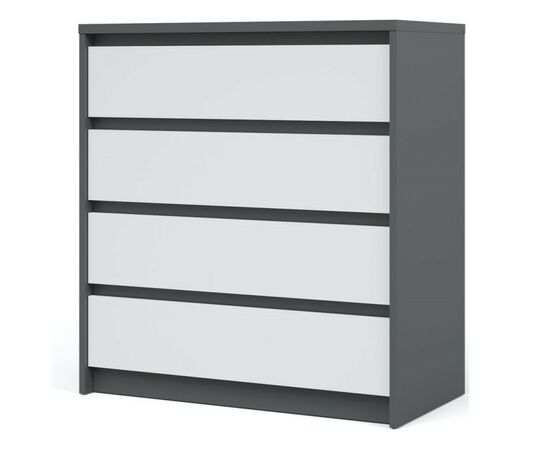 Комод «Мишель» 4ящ, Антрацит/Белый жемчуг, изображение 2 | Интернет магазин мебели и декора LifeDekor