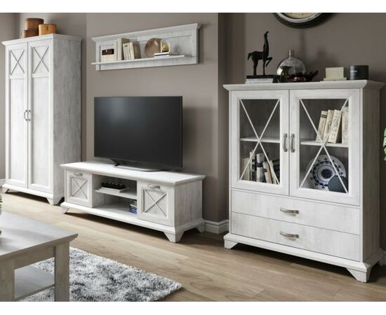 Гостиная «Лорена» со шкафом, Бетон Паин белый | Интернет магазин мебели и декора LifeDekor