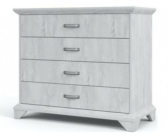 Комод «Лорена» 4ящ, Бетон Паин белый | Интернет магазин мебели и декора LifeDekor