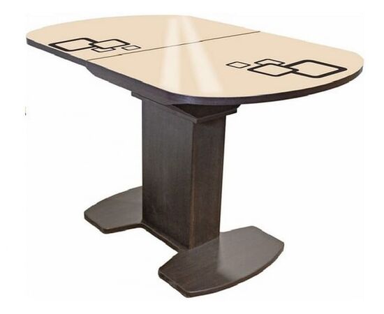 Стол «Корсика» Квадро, стекло Молочный, Дуб венге | Интернет магазин мебели и декора LifeDekor