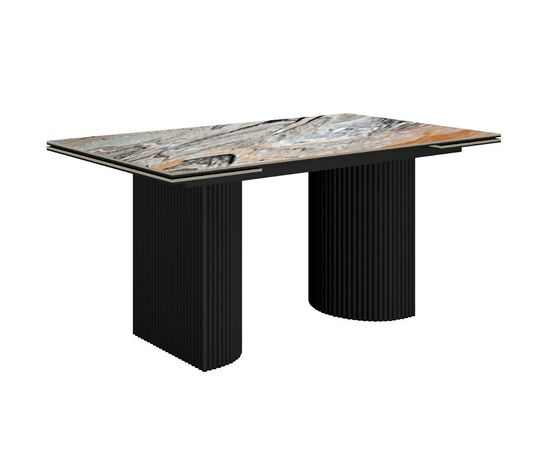 Стол DikLine IKD160 керамика Venetian Brown Light глянец, подстолье черное, опоры черные (2уп.) | Интернет магазин мебели и декора LifeDekor