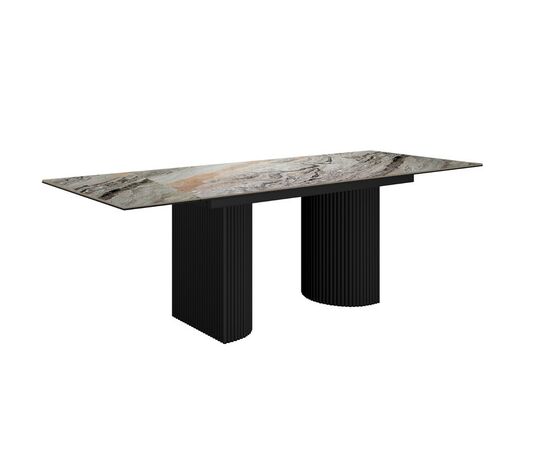 Стол DikLine IKD160 керамика Venetian Brown Light глянец, подстолье черное, опоры черные (2уп.), изображение 5 | Интернет магазин мебели и декора LifeDekor