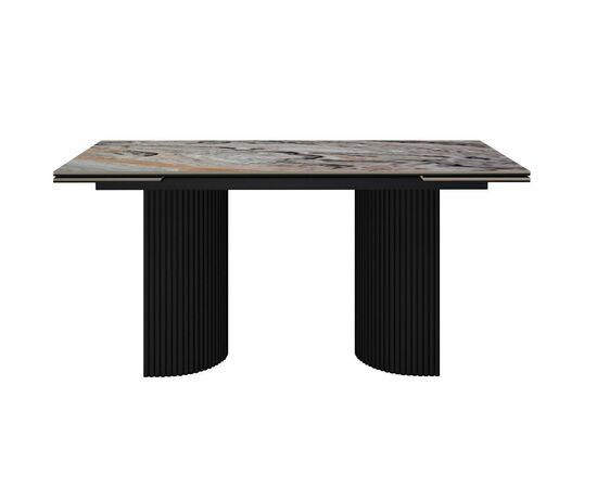 Стол DikLine IKD160 керамика Venetian Brown Light глянец, подстолье черное, опоры черные (2уп.), изображение 3 | Интернет магазин мебели и декора LifeDekor