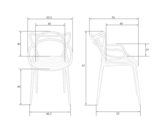 Набор 2 шт Стул обеденный DOBRIN MASTERS, тёмно-серый (GR-04), Вариант: тёмно-серый (GR-04), изображение 13 | Интернет магазин мебели и декора LifeDekor