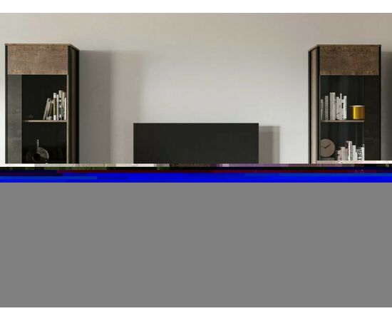 Витрина высокая «Стокгольм» 1д1в ЛВ, Дуб гранж песочный/Железный камень, изображение 5 | Интернет магазин мебели и декора LifeDekor