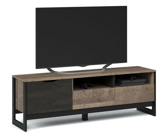 Тумба под ТВ «Стокгольм», Дуб гранж песочный/Железный камень, изображение 2 | Интернет магазин мебели и декора LifeDekor